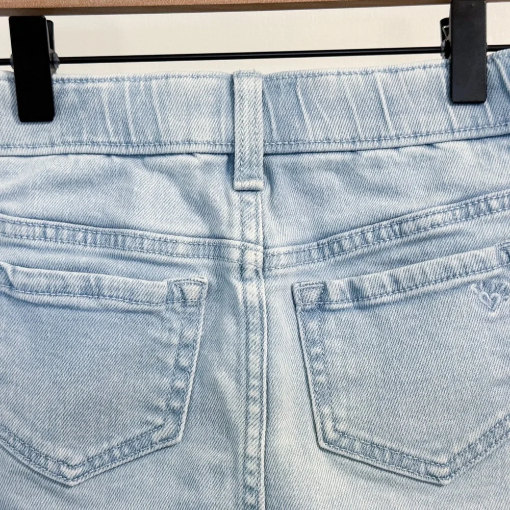 Care Bears x Justice Denim Skort Girls 6/7 Colorblock Button Front